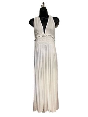 Chelsea & Violet White Tie Neck Adjustable Long Boho Maxi Dress Women’s Casual M